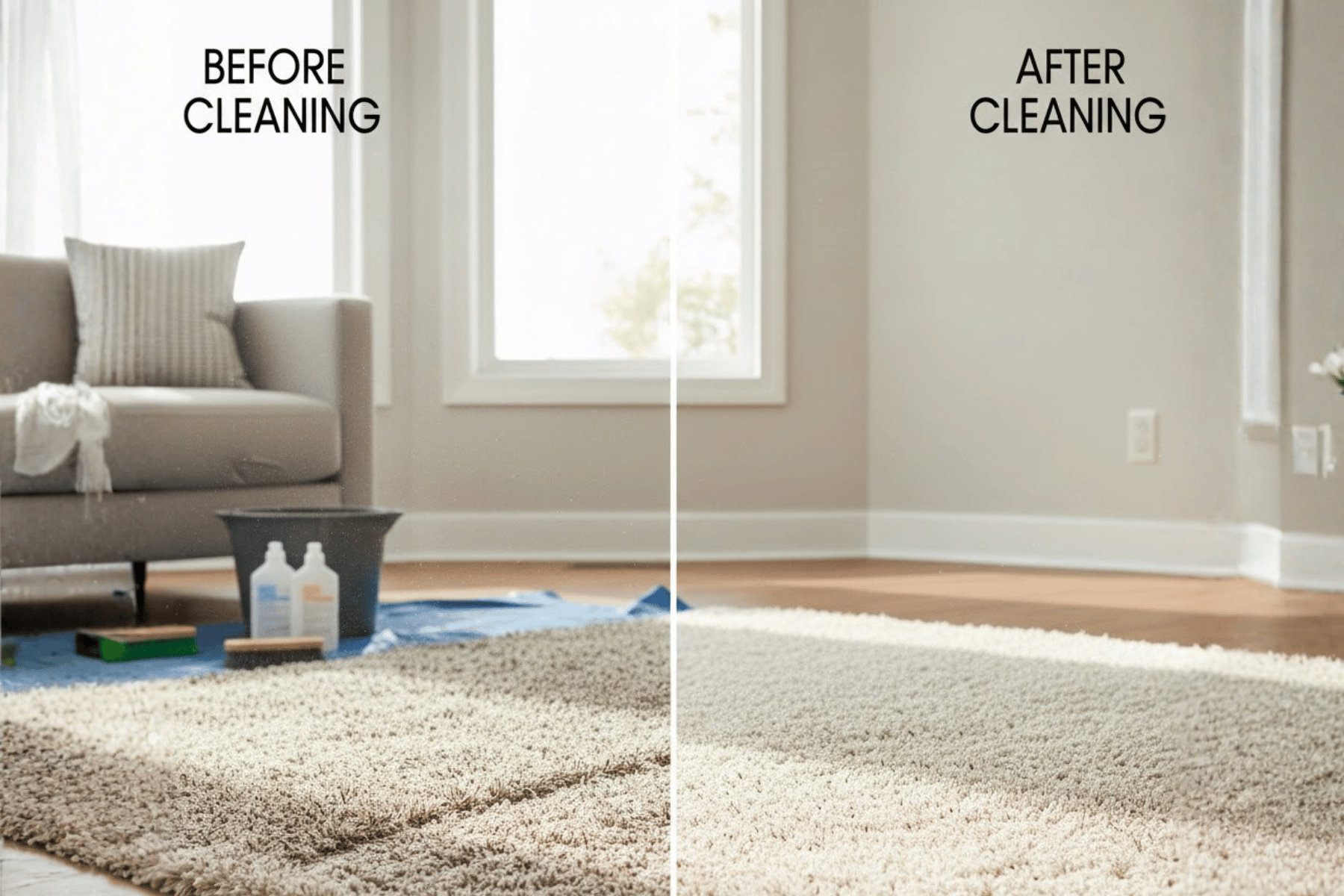 Carpet cleaning before after